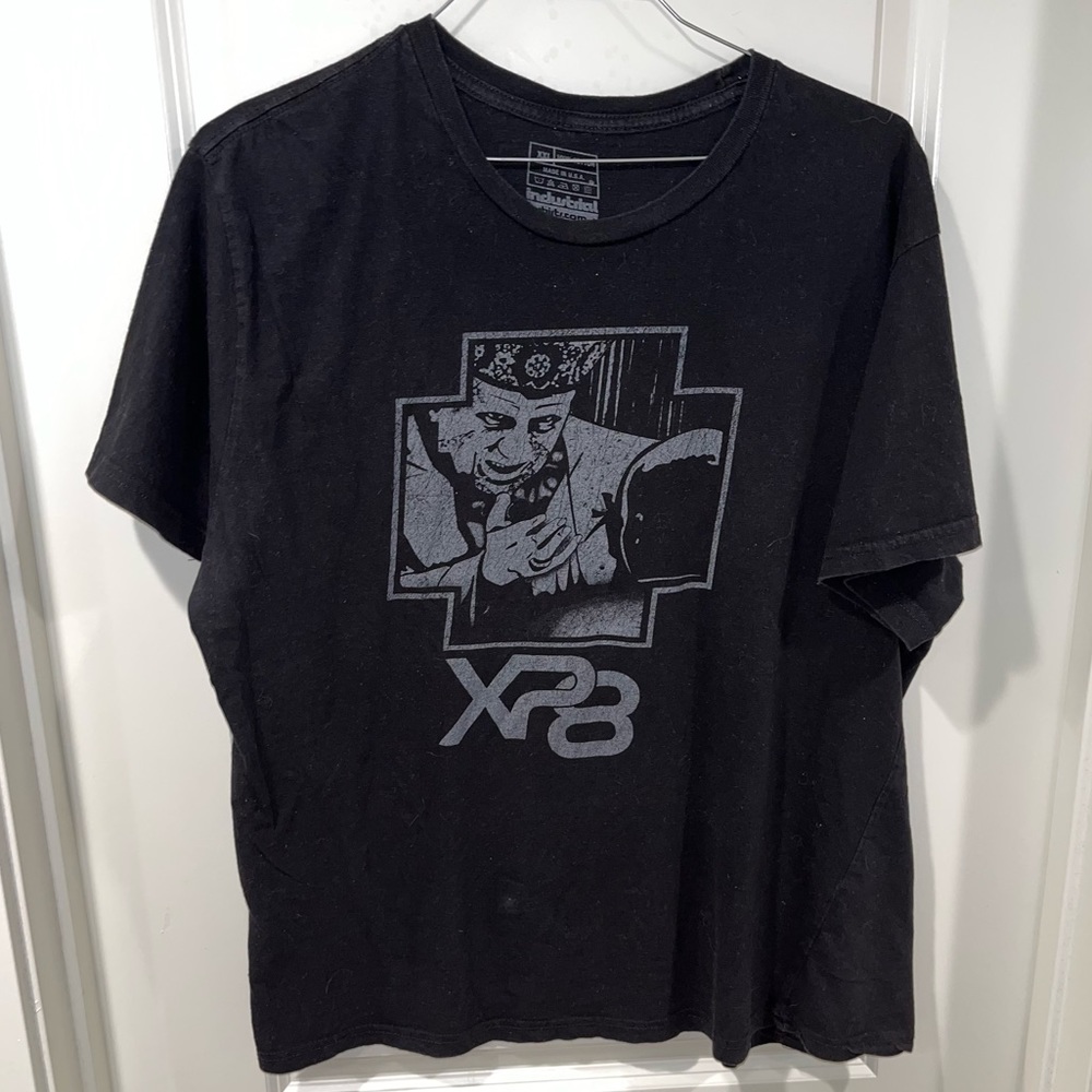 XP-8 industrial T-Shirt unisex size XXL black graphic tee 100% cotton crew neck